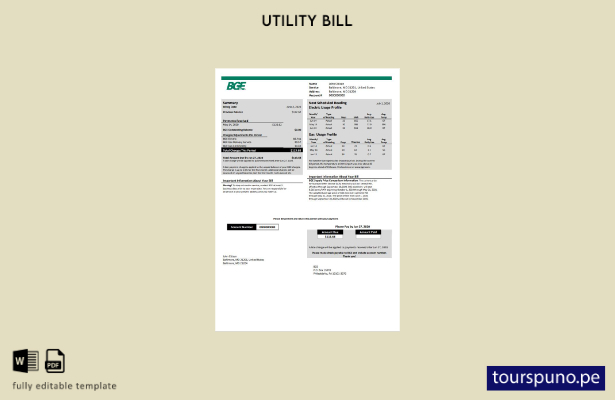 lista para imprimir plantilla de factura de servicios públicos de gas y electric
